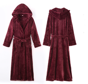 Autunno e inverno addensato <span class=keywords><strong>accappatoio</strong></span> esteso <span class=keywords><strong>donna</strong></span> inverno Coral Fleece pigiama <span class=keywords><strong>con</strong></span> <span class=keywords><strong>cappuccio</strong></span> da uomo coppia pigiama di flanella <span class=keywords><strong>con</strong></span> <span class=keywords><strong>cappuccio</strong></span> - Product Image 1