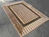Tapis de luxe en similicuir doré à rayures, tapis tufté sur mesure pour salon, chambre à coucher, chevet, couloir, hôtel, dortoir