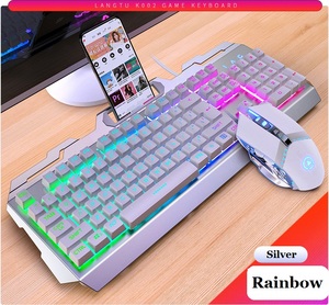 คีย์บอร์ดเกมมิ่งแบบมีสาย USB สำหรับแล็ปท็อป ไฟ RGB LED Backlit ดีไซน์ตามหลักสรีรศาสตร์ ปุ่มกด 104 ปุ่ม กันน้ำ คีย์บอร์ดเกมมิ่งแบบ Mechanical - Product Image 5