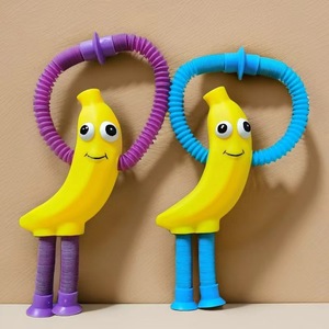 Jincan Creative Cartoon Variable Télescopique Banane <span class=keywords><strong>Tube</strong></span> Vente Chaude Ventouse Radis Pincer Musique Soulagement Sonore Squeeze Jouets - Product Image 5