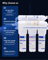 Purificateur et Filtre à Eau en 5 Étapes pour Boisson Alcaline, avec Ultrafiltration, Pierre Minérale et Charbon Actif pour Usage Domestique et Boisson Instantanée