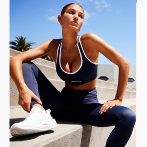Women's Sports Bra New Contrast Color Breathable Hollow <b>Back</b> Yoga Top Inner Outer Wearing for Running Fitness - Product Image 1