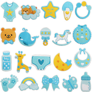 Nouveau fer sur cadeau brodé ours petits pieds arc-en-ciel étoile landau couronne bébé patchs pour garçon fille vêtements - Product Image 1