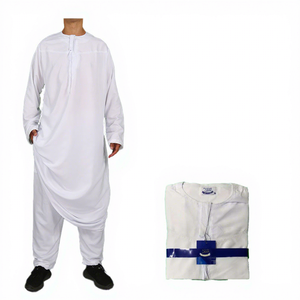 Vêtements de prière islamiques pour hommes CCY Omani, costume Thobe avec pantalon, manches longues, <span class=keywords><strong>Qamis</strong></span> <span class=keywords><strong>Homme</strong></span> Musulman, Jubbah, <span class=keywords><strong>ensemble</strong></span> deux pièces - Product Image 1