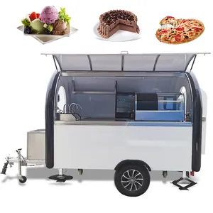 Carrito de comida móvil personalizado de EE. UU., máquina de helado, remolque de comida rápida, pizza, café, pollo, hot dog, churro, waffle food truck