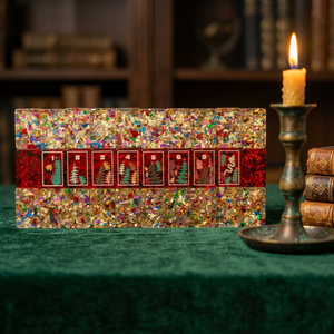 Pre-ordenar: Juego de Mahjong Americano de 4 Jugadores, Edición Limitada Merry Merry Holiday Horse Tiles, 165 Fichas Grabadas en Acrílico con Patas Metálicas Plegables - Product Image 6