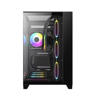 AntarcChill Gaming Computer Case With 3 Sided Tempered Glass Panel High End Pc Casing Cases Cabinet Support 360mm Radiator