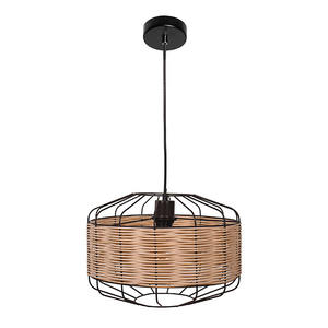 SOLANGE Pendant <b>Lamp</b> 1xE27 35cm <b>Rattan</b> Marron Warm White Light Contemporary Modern Design AC Power for Room Restaurant Hanging - Product Image 1