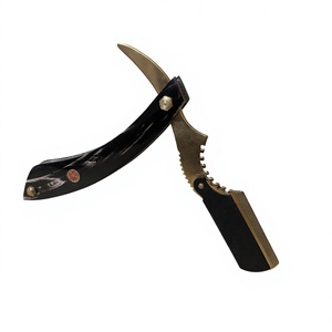 IKZARSA Straight <b>Razor</b> Stainless Steel Blade Single Blade Black Buffalo Horn Handle Barber Shop Use <b>for</b> <b>Men</b> and Women I-BWR-01 - Product Image 6