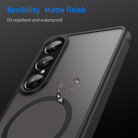 Pour Sony Xperia 1 VII coque de téléphone antichoc anti-empreintes digitales ne jaunit jamais coque de téléphone translucide sensation de peau magnétique