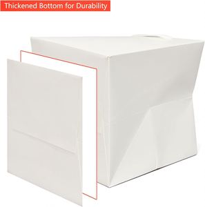 Durable Recyclable Kraft Paper Square Shopping Bags Flexographic Printed <b>Ribbon</b> Handles for Sushi Chocolate Gift Promotion Fast - Product Image 5