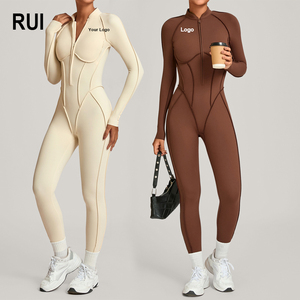 ชุดจั๊มสูทโยคะยกกระชับสะโพก RUIQUWIN แบบไร้รอยต่อสำหรับผู้หญิง บอดี้สูทแบบชิ้นเดียวเอวสูง ชุดออกกำลังกาย ผ้ายืดสแปนเด็กซ์/ไนลอน - Product Image 1