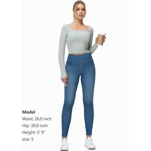 FOXA Jeggings taille haute pour femme, extensibles, effet ventre plat, coupe skinny, avec poches - Product Image 6