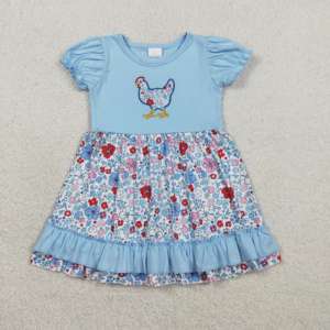 BLP1408 rts Boutique Ensemble de vêtements pour bébé garçon avec broderie de chiot bleu, tenues d'été, ensemble en gros - Product Image 6