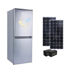 China fabricação produto quente solar refrigerador 168L fora grade sistema vertical frigorífico porta dupla