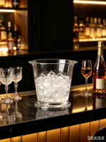 Seau à glace 1080IB Highland, seau à glace en verre portable pour la maison, petit refroidisseur à vin de style européen pour bar à domicile, KTV, fête, vin glacé