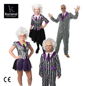 ODM vente entière <span class=keywords><strong>Halloween</strong></span> garçon noir et blanc rayé costume comédie drôle film Costume Cosplay ensemble pour enfants démon Joker - Product Image 5