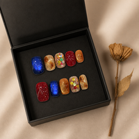Ongles à presser; Faux ongles; Capsules d'ongles; Ongles artificiels; Ongles courts ovales; Ongles holographiques; Ongles à paillettes; Ongles à feuille d'or