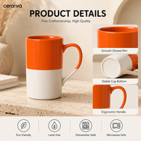 Mug à café en céramique bicolore de grande capacité 700 ml avec logo personnalisé, sans plomb, écologique, compatible lave-vaisselle et micro-ondes pour la maison et le bureau