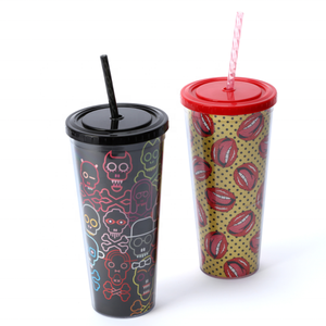 Koi 24OZ Double Wall Plastic Tumbler <b>Water</b> <b>Bottle</b> With StrawMade In Vietnam - Product Image 3