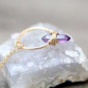 Collar de cresta de plata esterlina-Amatista 925 Collar de joyería de plata esterlina para mujer Producto a granel hecho a mano - Product Image 1