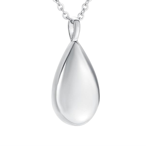 Collier Urne Goutte d'Eau Gravée pour Cendres d'Animaux de Compagnie, Pendentif Commémoratif Simple, Bijou Souvenir de Crémation, Cadeau Personnalisé - Product Image 1