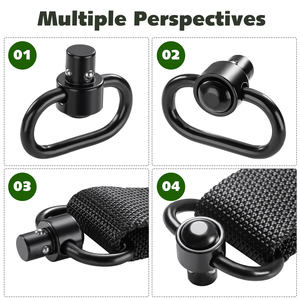 อุปกรณ์เสริมสำหรับการล่าสัตว์กลางแจ้งแบบ QD Heavy Duty Sling Swivel สีดำ ตัวแปลงข้อต่อแบบปลดเร็ว QD Sling ทำจากเหล็ก ขนาด <span class=keywords><strong>1</strong></span> นิ้ว <span class=keywords><strong>1</strong></span>.25 นิ้ว <span class=keywords><strong>1</strong></span>.5 นิ้ว - Product Image 2