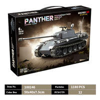 Modèle de char d'assaut Panzer, jouet de guerre, briques éducatives, char Leopard à collectionner, ensemble de blocs de construction pour enfants