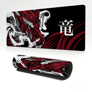 Alfombrilla de Ratón para Juegos Extendida Black Dragon, Base Grande para Escritorio, Bordes Cosidos, Superficie Suave de Precisión para <span class=keywords><strong>Teclado</strong></span> y Portátil - Product Image 4