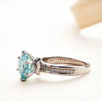 Bague en moissanite bleu-vert 3 CT 9 mm, certifiée GRA, diamant créé en laboratoire, alliance de mariage, argent massif 925, bijoux de luxe