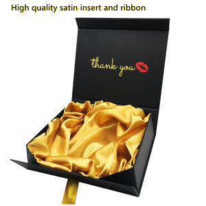 Embalaje con logotipo personalizado de San Valentín, caja de regalo <span class=keywords><strong>negra</strong></span> con <span class=keywords><strong>cinta</strong></span>, almacenamiento de satén magnético, cosmética, vestido de boda - Product Image 2