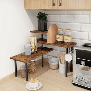 Estante de esquina para baño de 60x70 cm, estantería de almacenamiento de 3 niveles de madera y metal para artículos de cuidado personal, duradera, para montar en la pared - Product Image 4