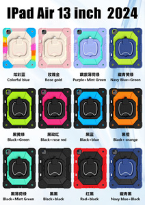 Funda Protectora Anticaídas de Silicona Rígida con Soporte Giratorio para <span class=keywords><strong>iPad</strong></span> <span class=keywords><strong>Pro</strong></span> 13 11 2024, Funda con Correa de Mano a Prueba de Golpes 2022 - Product Image 3
