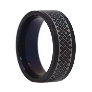 LR426 wholesale titanium+black plated ring for men