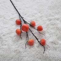 Cabang Pohon Buah Kesemek Sutra 90cm Ramah Lingkungan Dekorasi Halloween Natal Rumah Hotel Fotografi Lembut