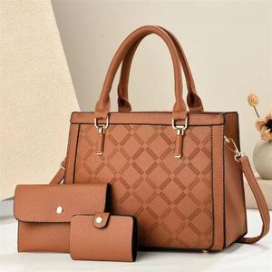 3 in 1 Lady's Totes Purse <b>Set</b> <b>Waterproof</b> PU Leather Handbags - Product Image 1