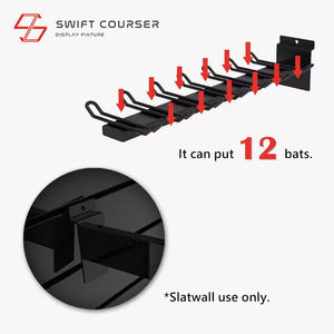 Sport Store Slatwall Metal Store Display Stand for 12 <b>Bats</b>- Powder Coated Vertical Design with Easy Assembly - Product Image 4