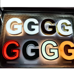 Enseigne lumineuse 3D avec nom <span class=keywords><strong>de</strong></span> société, <span class=keywords><strong>lettres</strong></span> 3D, éclairage LED multicolore, panneau en acier inoxydable et acrylique, étanche, transformateur, utilisation en extérieur - Product Image 5