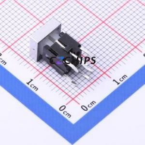 TPB01-101L1S3 Tactile Switch Through hole Component (THT) Switch Rectangle Button Silver - Product Image 2