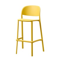 Tabouret de bar en plastique de style nordique avec dossier, empilable, pour bar à domicile, comptoir de caisse, modèle SD-906, fabriqué en Chine