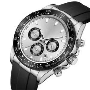 นาฬิกาทหารสำหรับผู้ชาย, นาฬิกาทหารกันน้ำแสดงวันที่วันที่โครโนกราฟกันน้ำสายซิลิโคนสำหรับผู้ชาย - Product Image 2