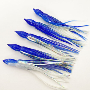 Señuelo de calamar de goma suave y colorido de 15cm y 18cm que brilla en la oscuridad para pesca de caballa en agua salada, río, orilla y embarcaciones. - Product Image 6