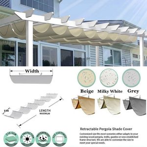 Auvent rétractable de jardin en toile ondulée imperméable, pare-soleil extérieur, écran de protection solaire, tonnelle, auvent pare-soleil, bâche de protection solaire - Product Image 5