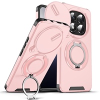 Support magnétique invisible pour téléphone Redmi Note 14 Pro 14T, compatible transfrontalier, avec anneau de maintien et support de voiture, protection intégrée