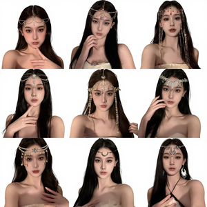 إكسسوارات شعر من سبائك الزنك على شكل سلسلة شراشيب بتصميم أميرة غربية من DREAM FASHION، عصابة رأس بوهيمية غريبة لحفلات الزفاف والذكرى السنوية - Product Image 3