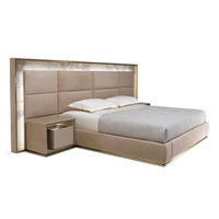 Ensemble de meubles de chambre à coucher de luxe sur mesure : lits Queen et King Size en marbre naturel, design grand écran, dernier modèle, recommandé par les designers