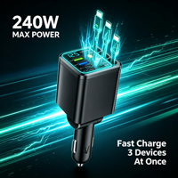Chargeur de voiture Astree avec garantie de 3 ans, stabilisation du signal, câble Type C, charge rapide PD, affichage numérique, pour voitures