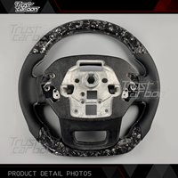 Volant personnalisé en fibre de carbone forgée argentée avec poignées noires pour Ford F-150 Raptor R STX XL 4x4 2019-2025