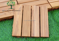 Snap together Carreaux en bois massif Kempas en teck Merbau massif Parquet de porte Parquet en bois de jardin