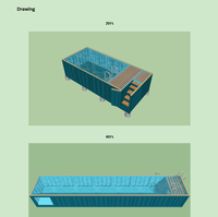 Grand conteneur d'expédition de 20 pieds 40 pieds piscine fenêtre en verre extérieur hors sol piscine familiale piscines en bois coquille natation